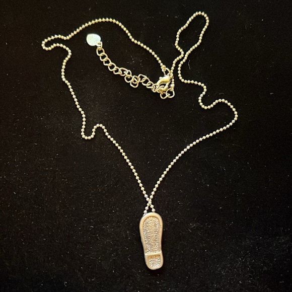 Silver Zirconia Sandal Necklace - Picture 3 of 17